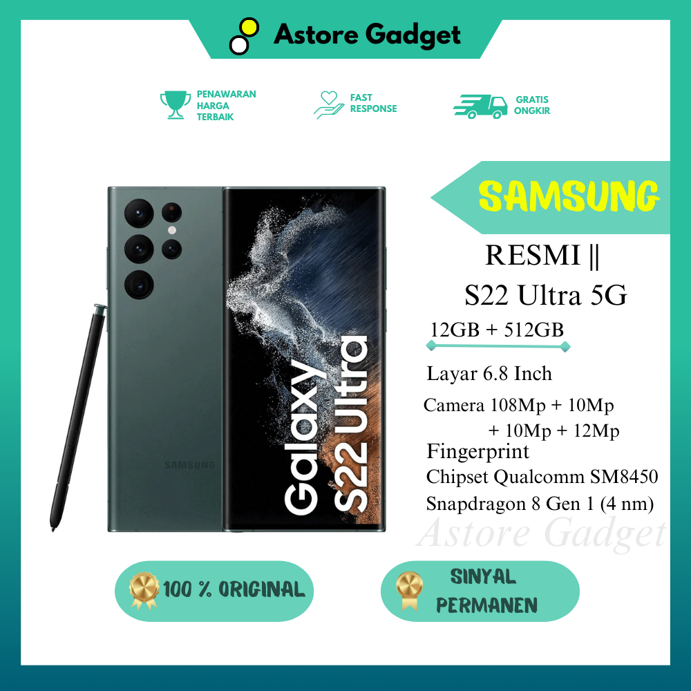 Jual SAMSUNG S22 Ultra 5G 256/512GB - RAM 8/12GB - ORIGINAL - Bekas ...