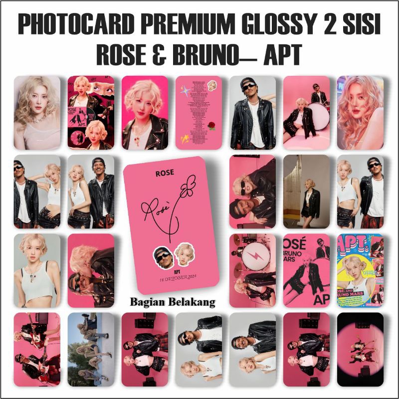 Jual PC Photocard Set ROSE APT isi 25 print 2 sisi laminasi glossy ...