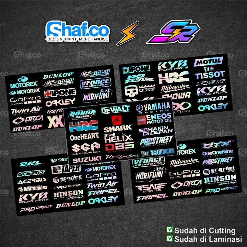 Jual STICKER PACK MOTOR RACING // STICKER SPONSOR // STICKER HOLOGRAM ...