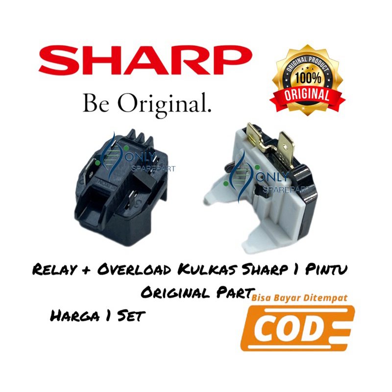Jual Relay ptc dan overload kulkas Sharp 1 pintu Original relay kulkas ...