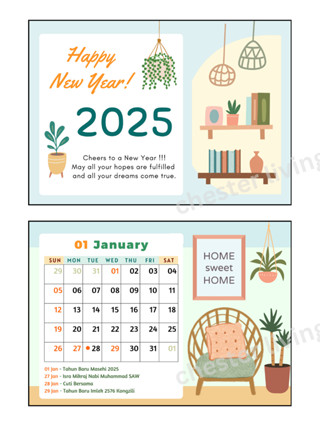 Jual TOSCA - Kalender 2025 aesthetic , Kalender meja 2025 , Kalendar ...