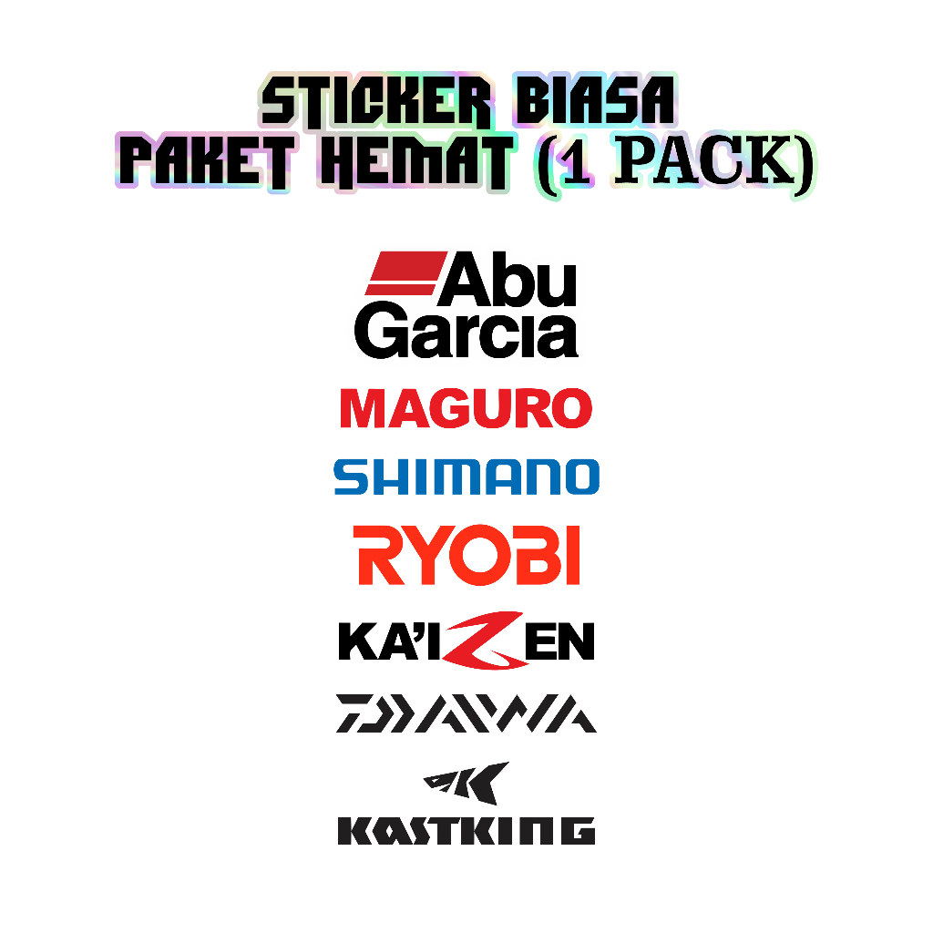 Jual Stiker Pancing Pack Isi 7 Logo brand mancing terkenal Murah Stiker ...