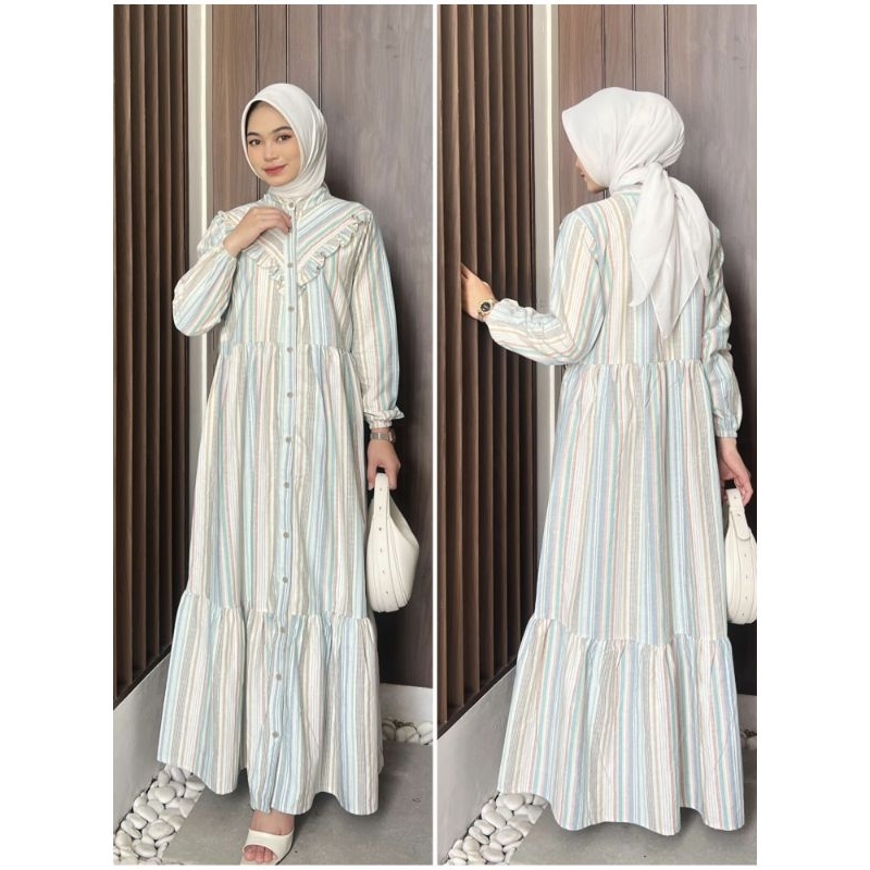 Jual (COD) Ready dress Athayaa cotton triset || dress songket ...