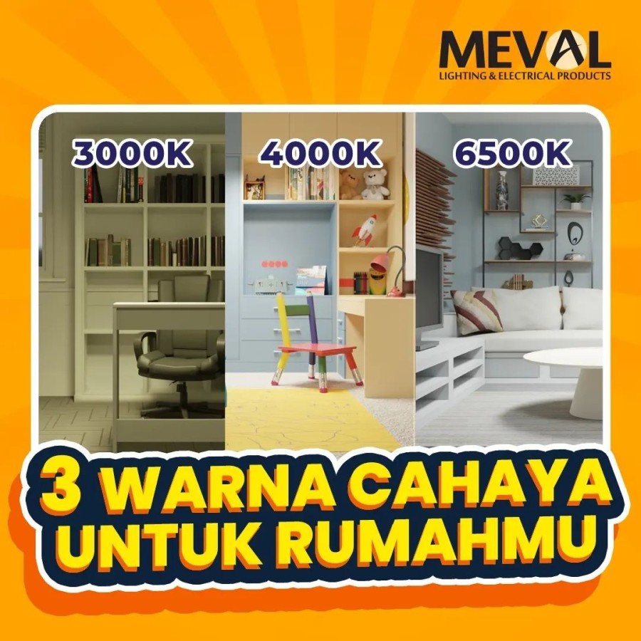 Jual MEVAL DOWNLIGHT LED TRI COLOR 3 WARNA 6W 10W 15W 6WATT 10WATT ...