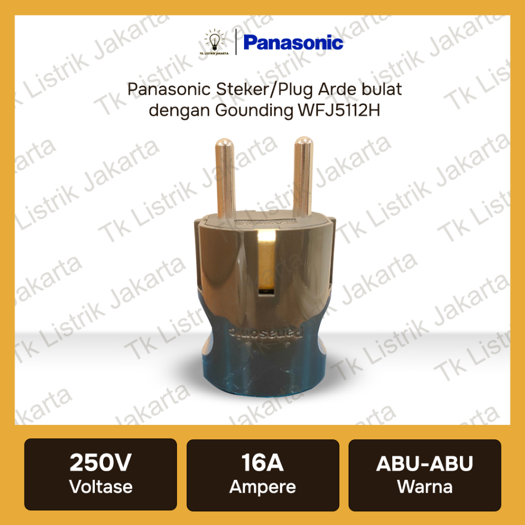 Jual Steker Plug Arde bulat Panasonic WFJ5112 16A dengan Gounding ...