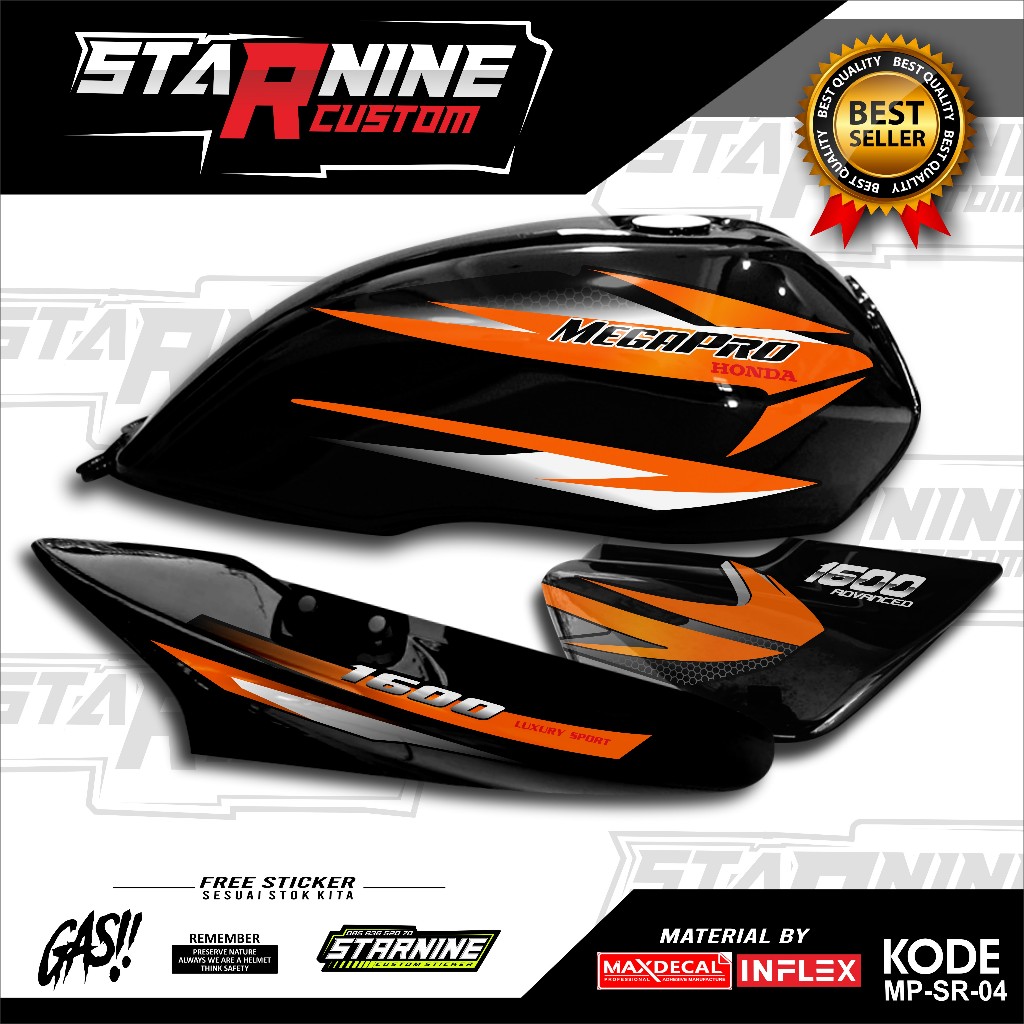 Jual striping megapro hiu simpel stiker mp hiu model ori | Shopee Indonesia