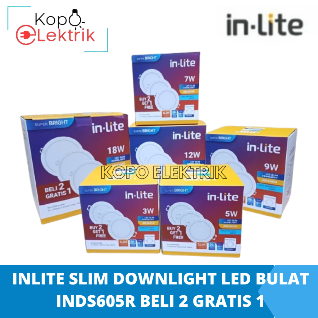 Jual Inlite Slim Downlight LED Bulat INDS605R 3W 5W 7W 9W 12W 18W 24W ...