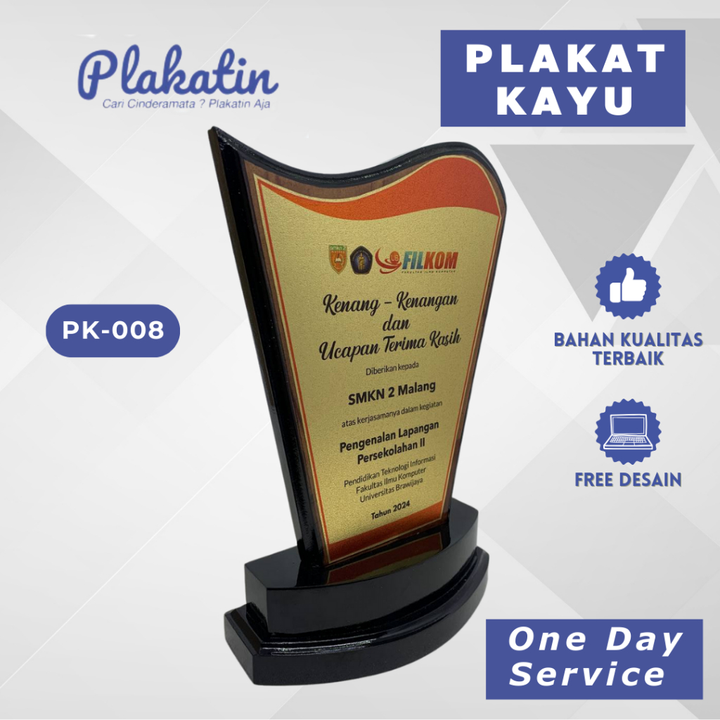 Jual PLAKAT KAYU KENANG KENANGAN DAN UCAPAN TERIMA KASIH KKN PPL PKL ...