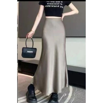 Rok Violet Satin Fashion Lembut Mewah