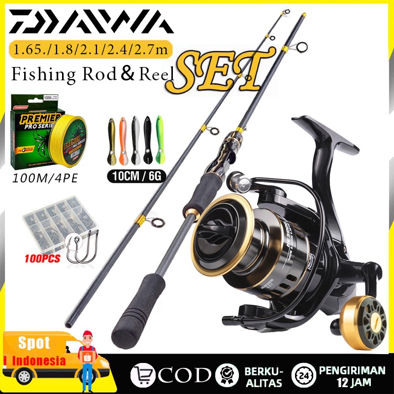 Jual Fishing rod set full set DAIWA original Fishing Rod and Spinning ...