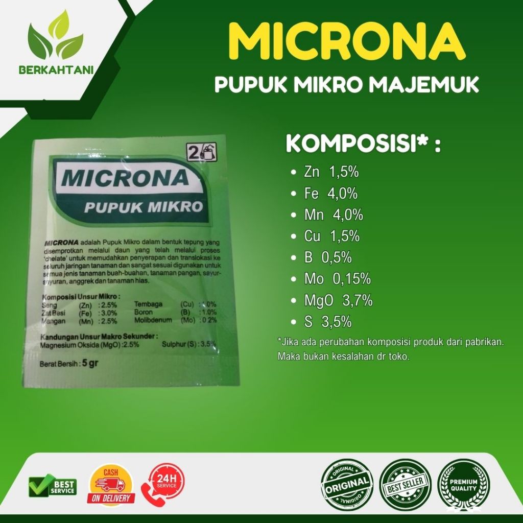 Jual Microna 5 Gram Mikrona 5 Gram Pupuk Mikro Komplek | Shopee Indonesia
