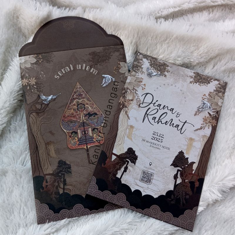 (Tanpa Min Order) Undangan Hard cover JAWA Satuan, Cantik, Elegan, dan berkualitas, JAWA