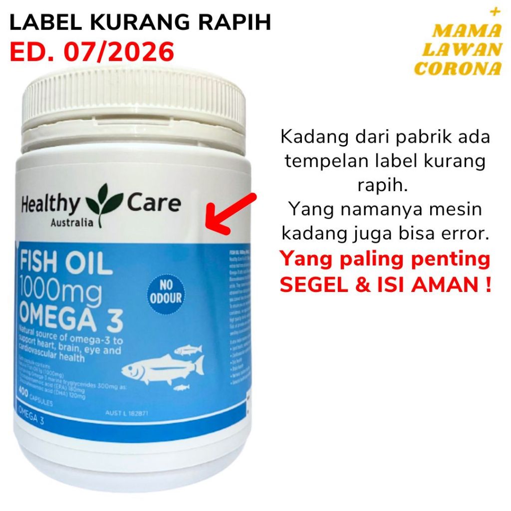 Jual Healthy Care Omega 369 Odourless Fish Oil 1000mg 1000