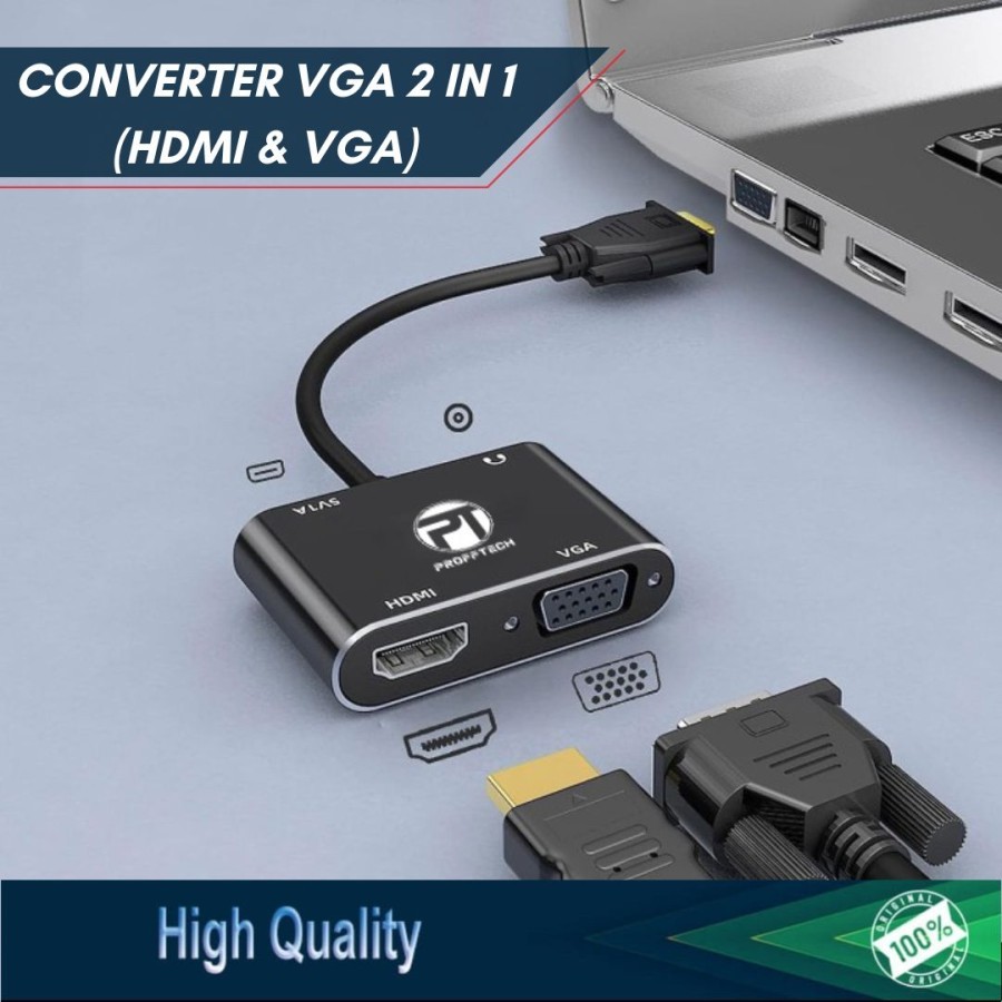 Jual Converter VGA to HDMI 2 IN 1 (HDMI & VGA) VGA to HDMI Converter 2 ...