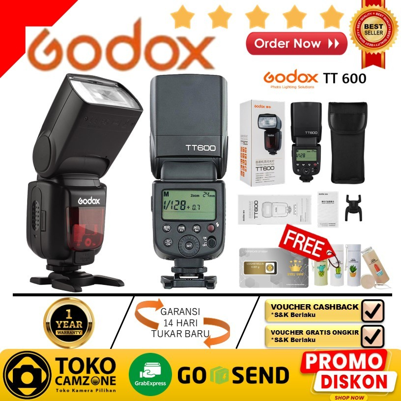 Jual Flash Godox TT600 Camera Flash Universal - GARANSI RESMI | Shopee ...