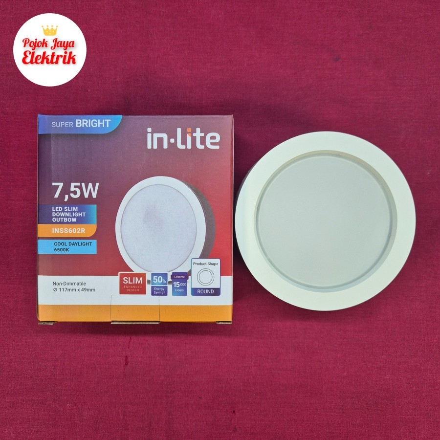 Jual INSS602R Lampu Downlight Panel LED 7,5W Watt OB Outbow Inlite ...