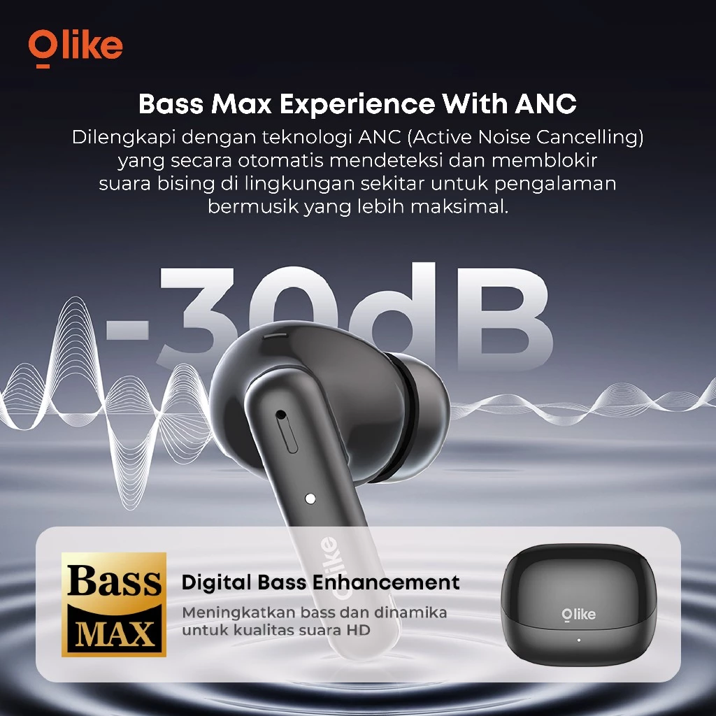 OLIKE TWS App T111NC ANC ENC True Wireless Headset Stereo | Playing Time Up to 35 jam Earphones Bluetooth 5.3 Bass Max