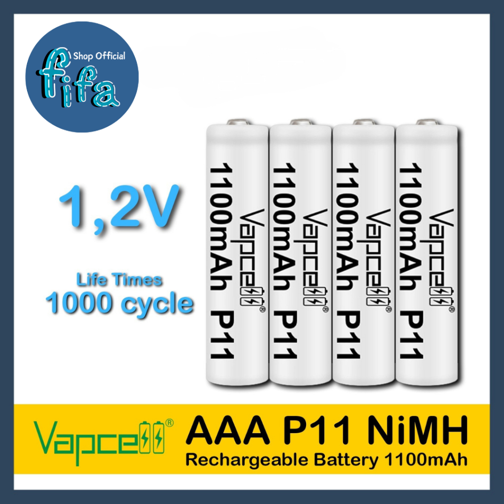 Jual Vapcell Baterai Cas AAA 1100 mAh / Battery Vapcell AAA P11 NiMH ...