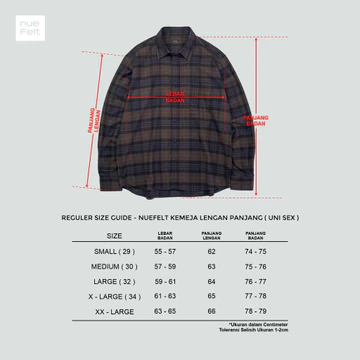 NUEFELT Kemeja Flanel Pria Lengan Panjang Hokkaido