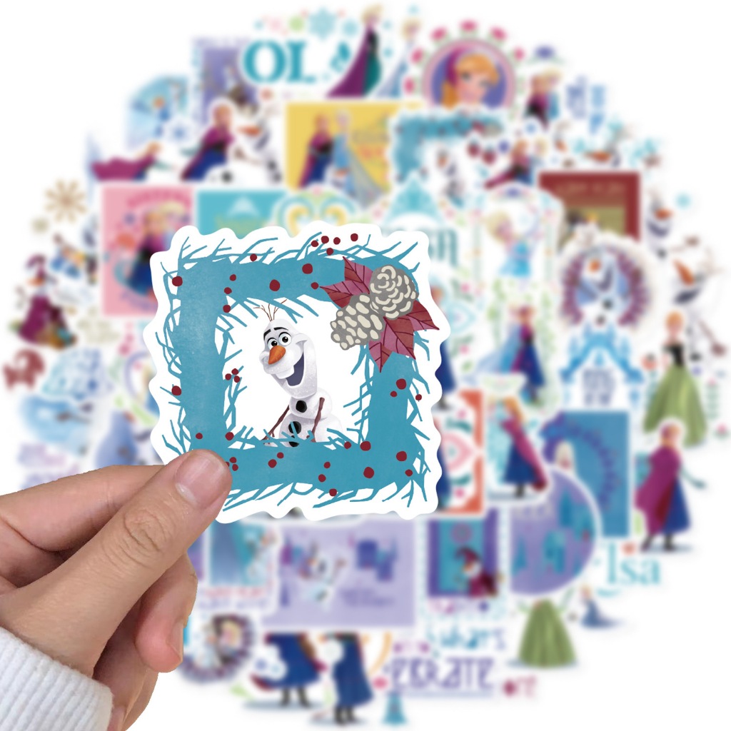 Jual STIKER VINIL ISI 50 PCS FROZEN ANA ELSA ANTI AIR AESTHETIC BOTTLE ...