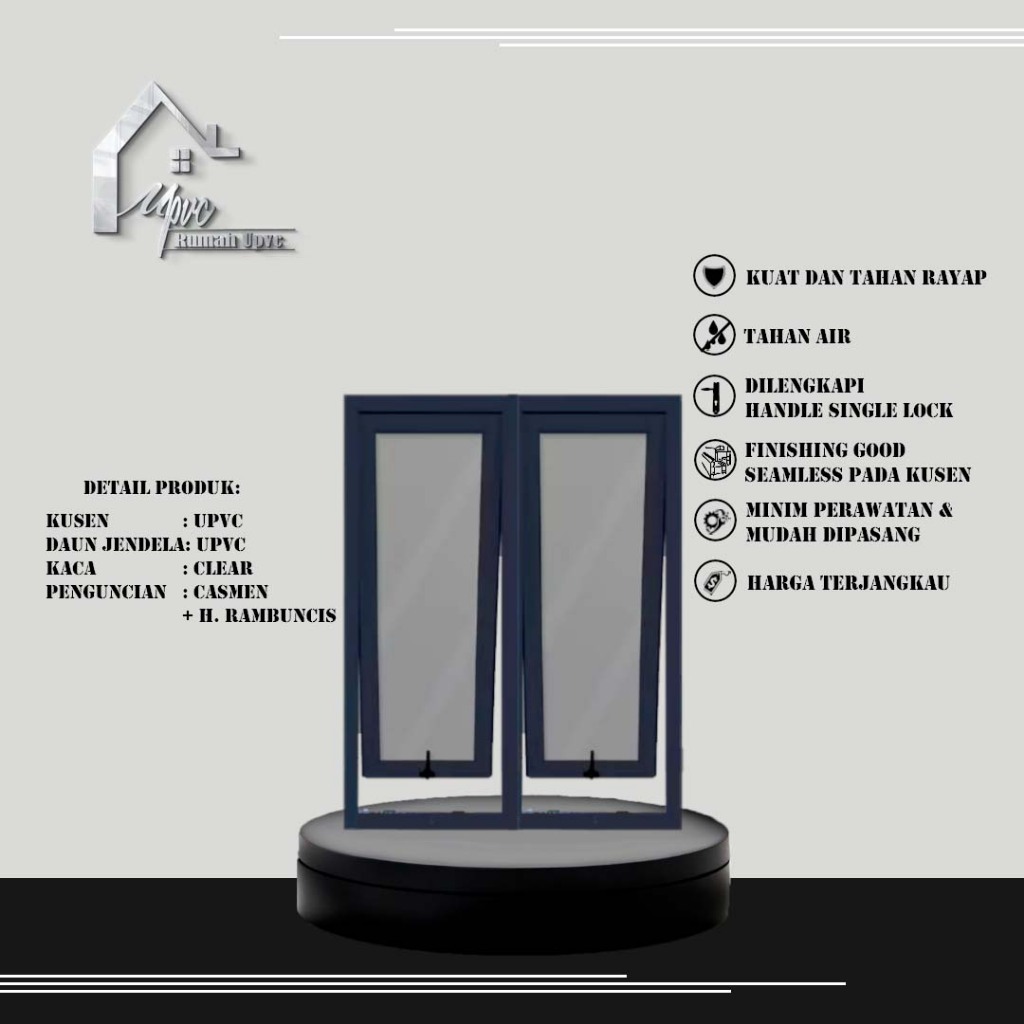 Jual JENDELA UPVC JUNGKIT 2D GREY.JENDELA EROPA | Shopee Indonesia