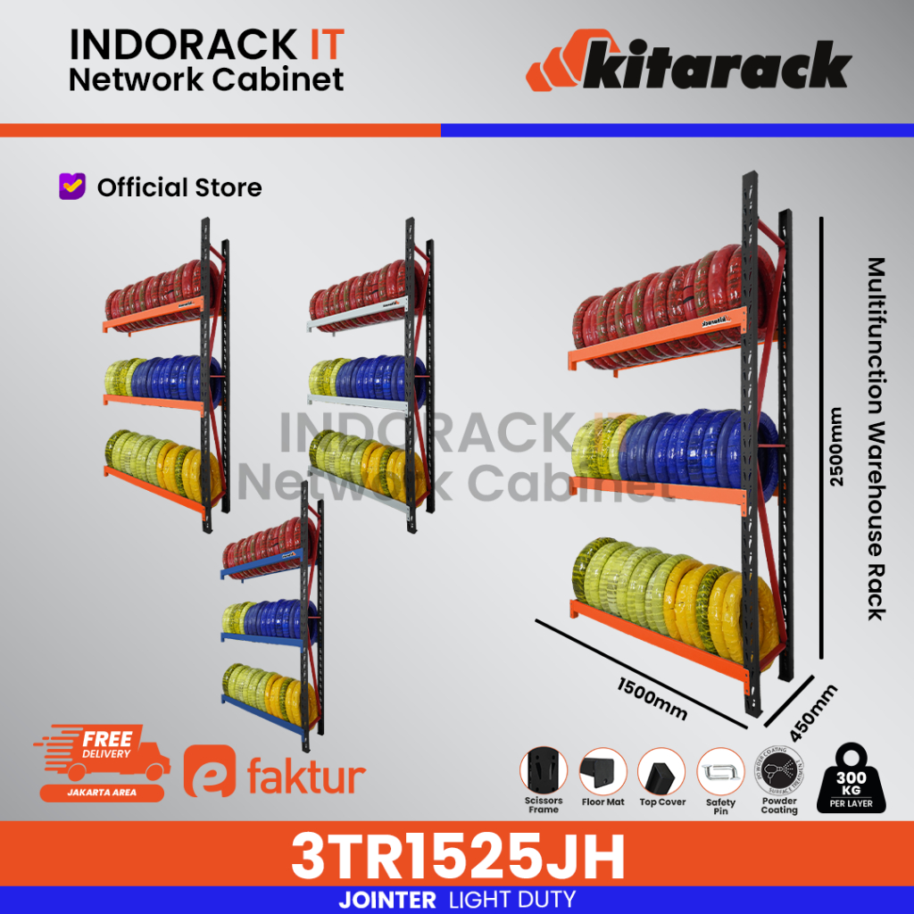 Jual KITARACK Rak Gudang Tire Rack 3TR1525J Jointer Hitam Series Rak ...
