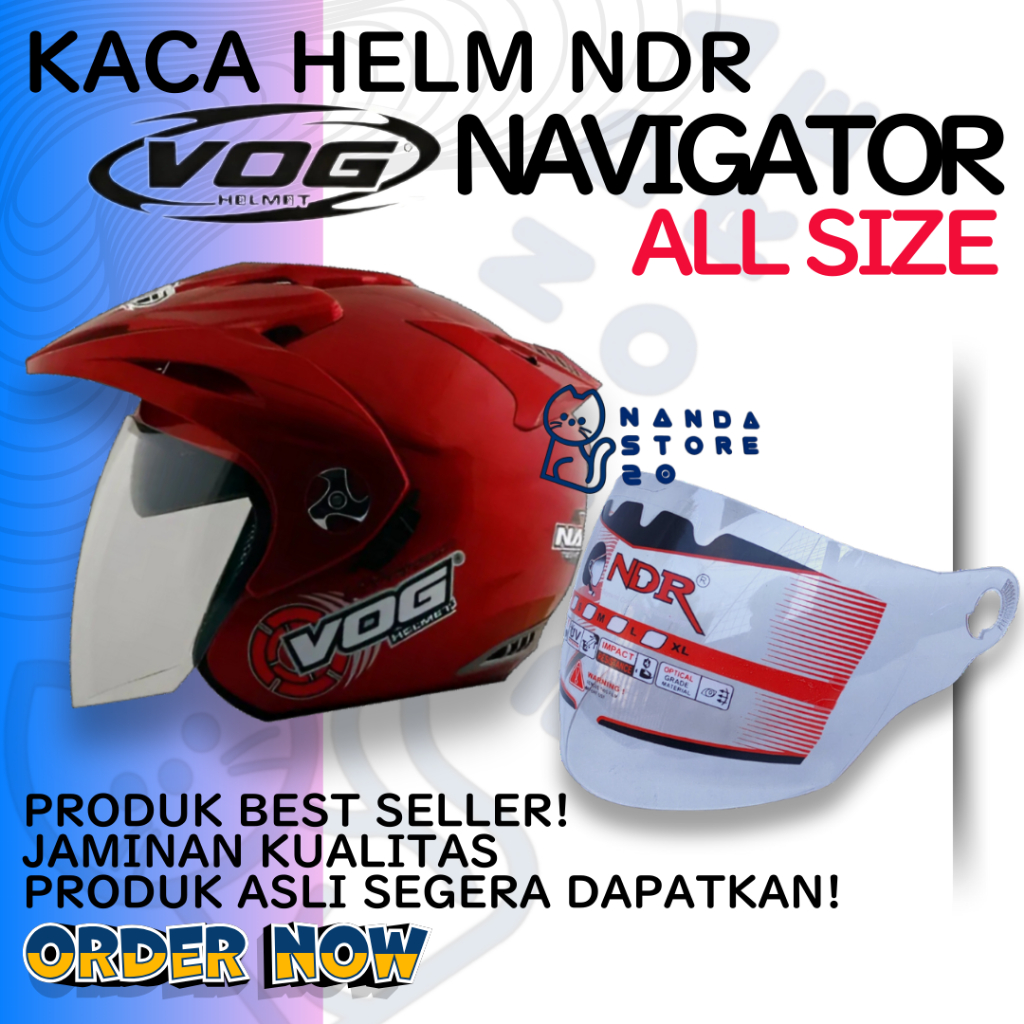 Jual kaca Visor helm VOG NAVIGATOR NDR ClearView – Kaca Helm NDR Anti ...