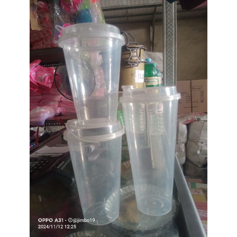 Jual CUP GELAS TEBAL 22OZ / CUP INJECT UKURAN 22OZ ( 700ML) | Shopee ...