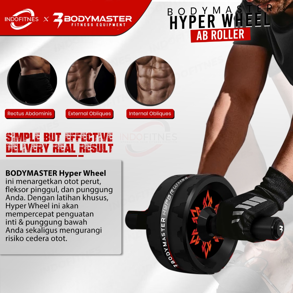 Jual BODYMASTER AB Wheel Ultra Wide BM-R020, ab roller push up otot ...