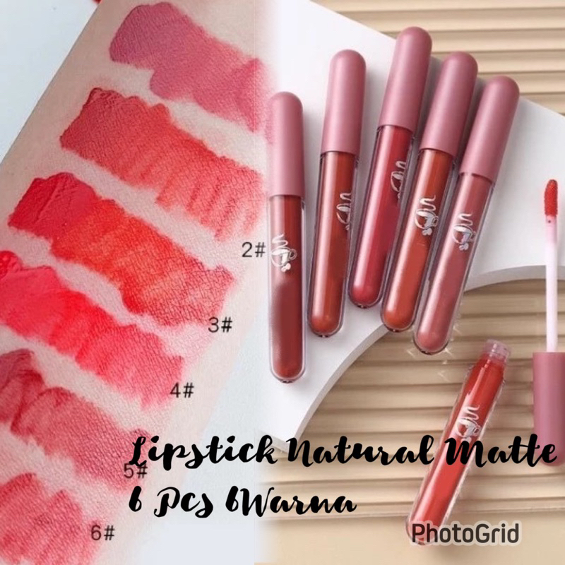 Jual LIPSTIK MATTE 6 PCS 6 WARNA LENGKAP TIDAK LENGKET DAN AWET WARNA