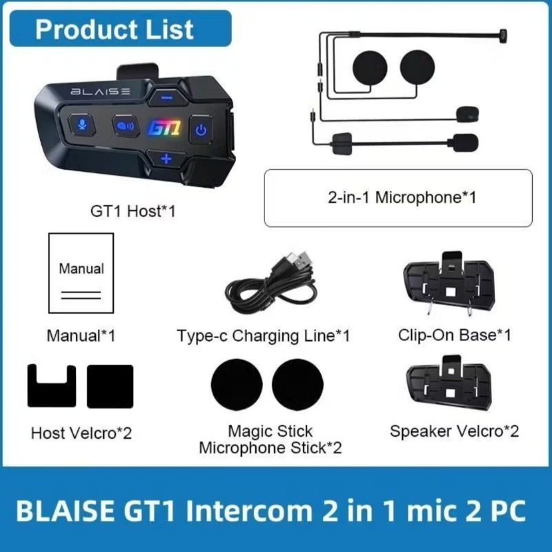 Jual INTERCOM BLAISE GT1 Helmet Motorsycle Helm Waterproof Riding hard ...