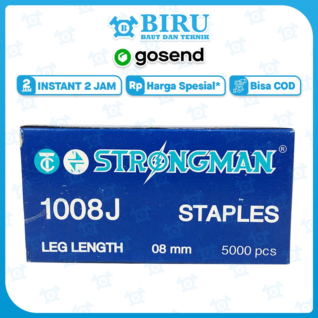 Jual Isi Staples Strongman 1008J Tembakan Angin (1 Box isi 5000 pcs ...