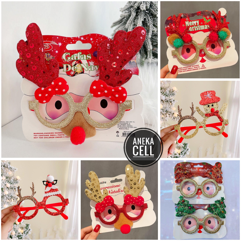 Jual Kacamata Natal All Size Dewasa Anak Merry Christmas Rusa Santa ...
