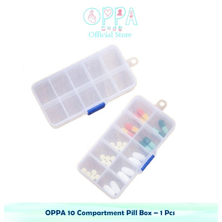 Jual OPPA 10 Compartment Pill Box – 1 Pcs Kotak Plastik Tempat Obat 10 ...