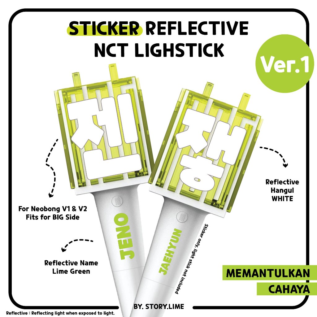 Jual Sticker Deco Reflective Lighstick NCT NEOBONG Ver-1 Hangul Initial ...
