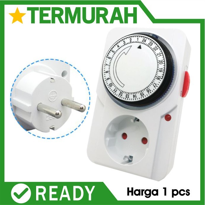 Jual Stop Kontak Timer saklar BUKAN KENMASTER Listrik Manual Analog ...
