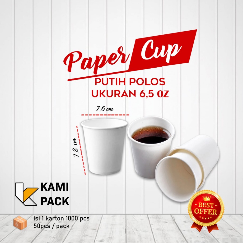 Jual PAPER CUP DAN TUTUP PUTIH POLOS DAN MOTIF UKURAN 6,5 OZ 8 OZ KAMI ...