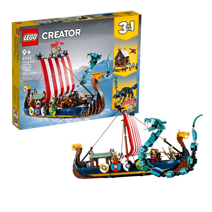 Jual LEGO CREATOR Viking Ship and the Midgard Serpent - 31132 | Shopee ...