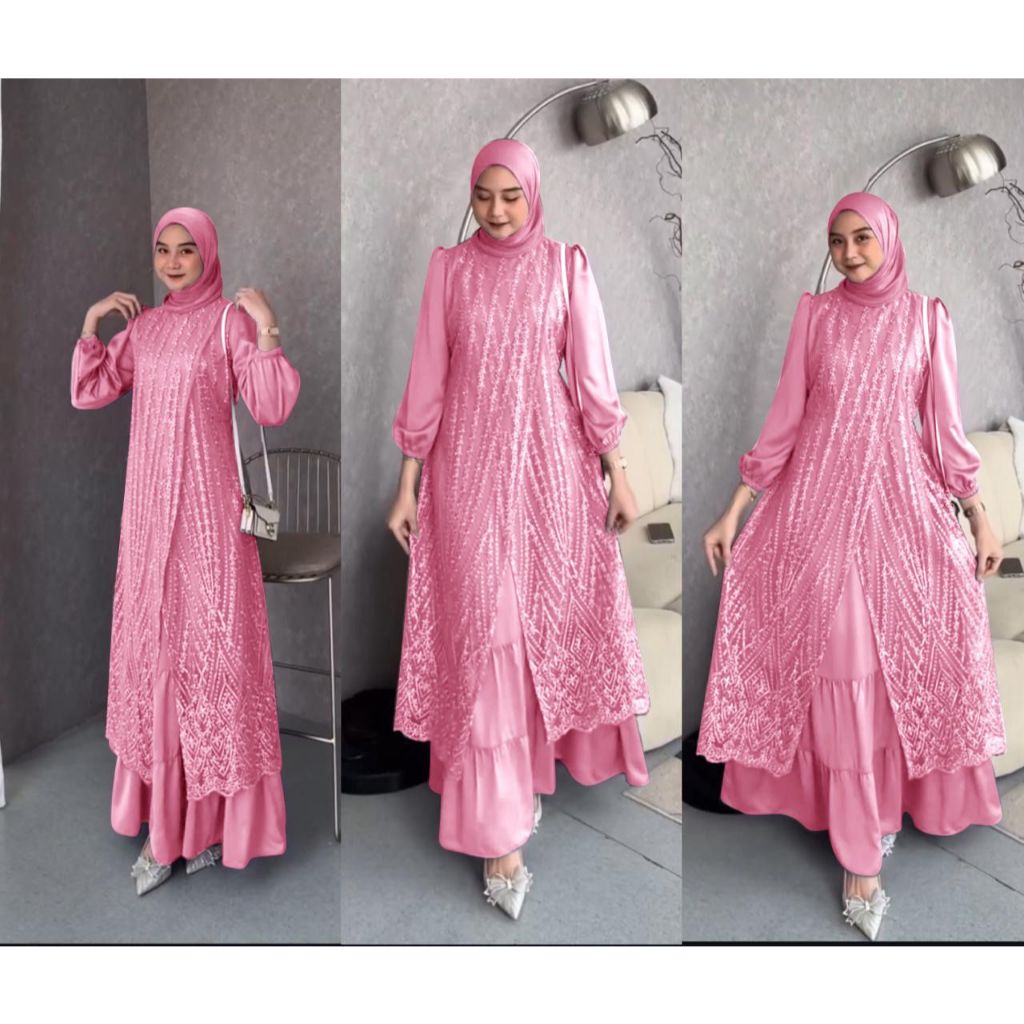 Jual Gamis pesta Olivia pesta terbaru brokat tile valvet Premium gaun ...