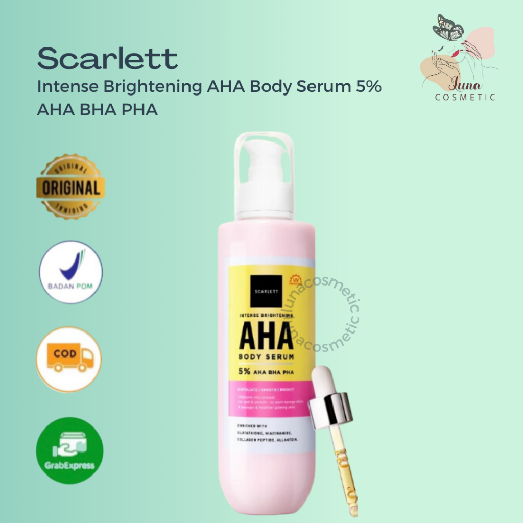 Jual Scarlett Whitening Intense Brightening AHA Body Serum 5% AHA BHA ...