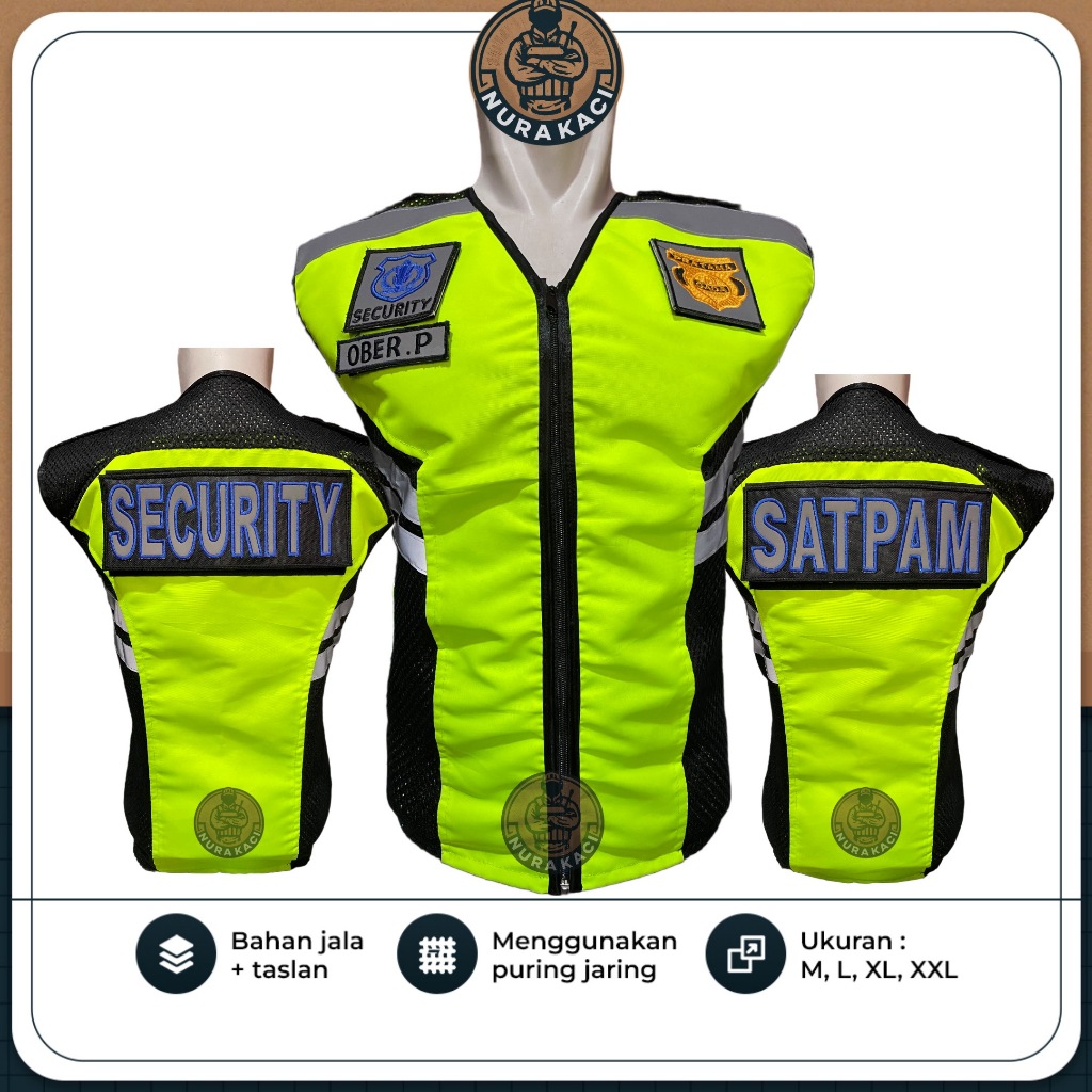 Jual Gratis Nama Dada - Rompi Security Satpam Model Terbaru 2024 Taslan ...