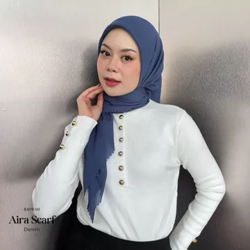 Radwah Aira Scarf Hijab Segi Empat Polos Voal Anti Air Hijab Segi Empat