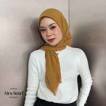 Radwah Aira Scarf Hijab Segi Empat Polos Voal Anti Air Hijab Segi Empat