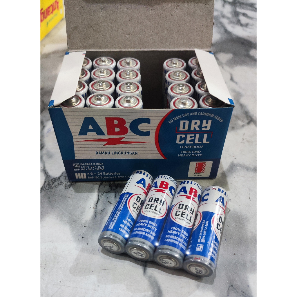 Jual 1 BOX isi 24 Baterai ABC Biru AA R6 Dry cell tahan lama | Shopee ...