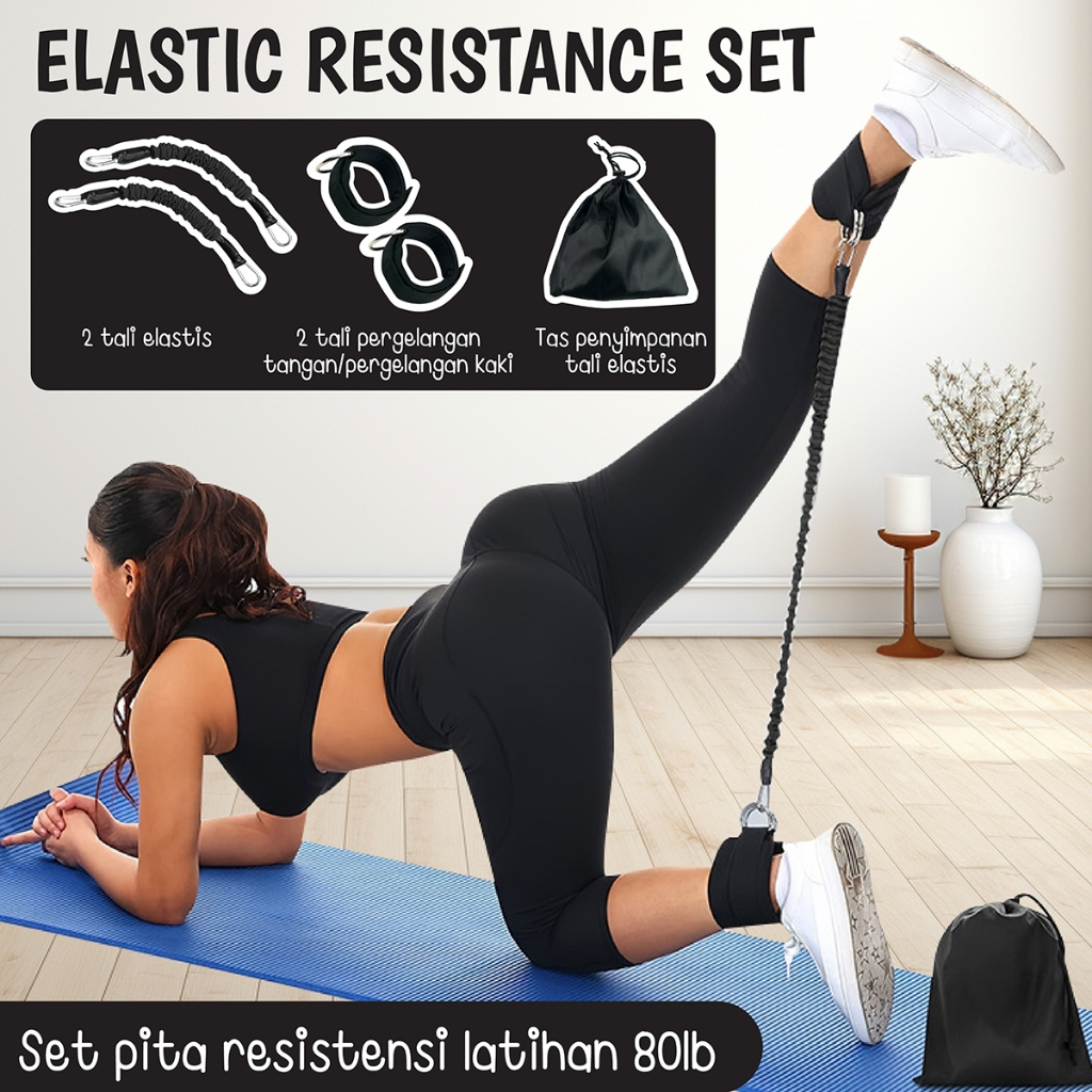 Jual HTD SPORT Resistance Bands Yoga One Set Power Resistance Set Tali ...