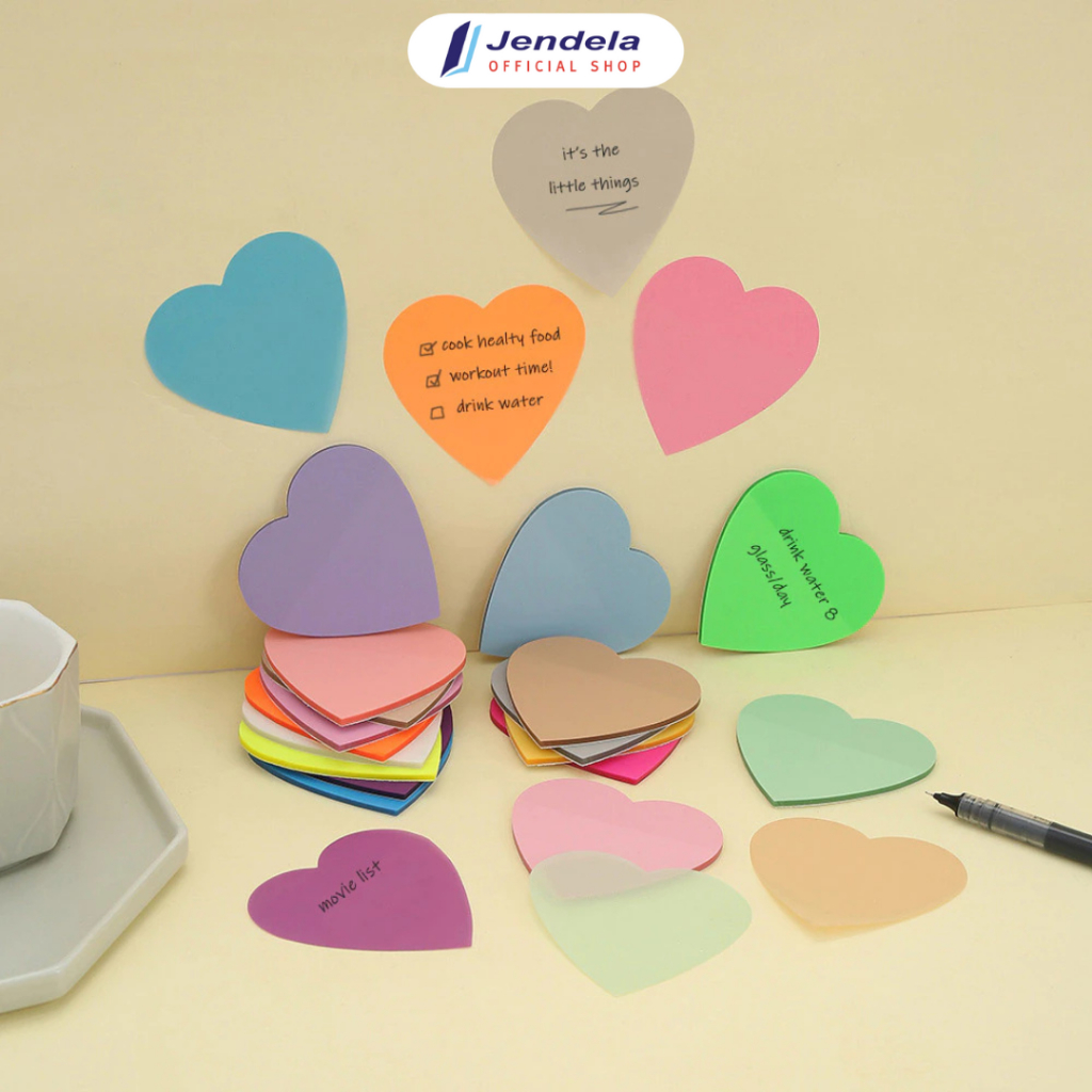 Jual Sticky Notes Memo PANMOMO A Colorfull Square See - Heart Shaped ...