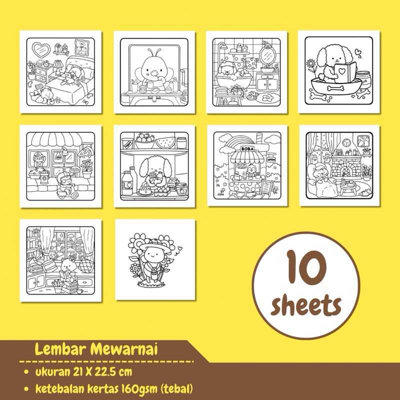 Jual Coloring Pages Cozy Routine - Lembar Mewarnai | Shopee Indonesia