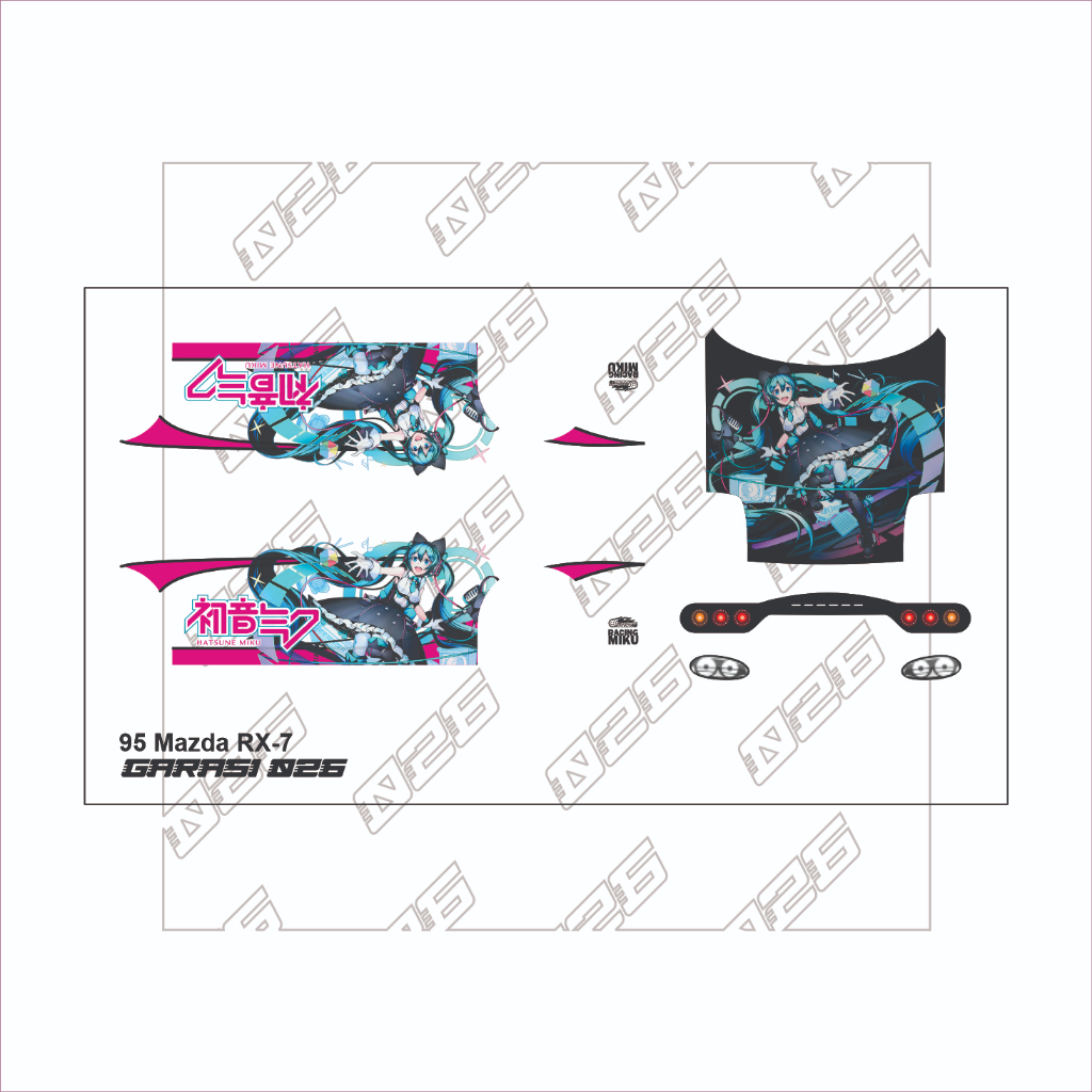 Jual [WHITE TONER] Decal Hotwheels Mazda RX7 Hatsune Miku | Shopee ...