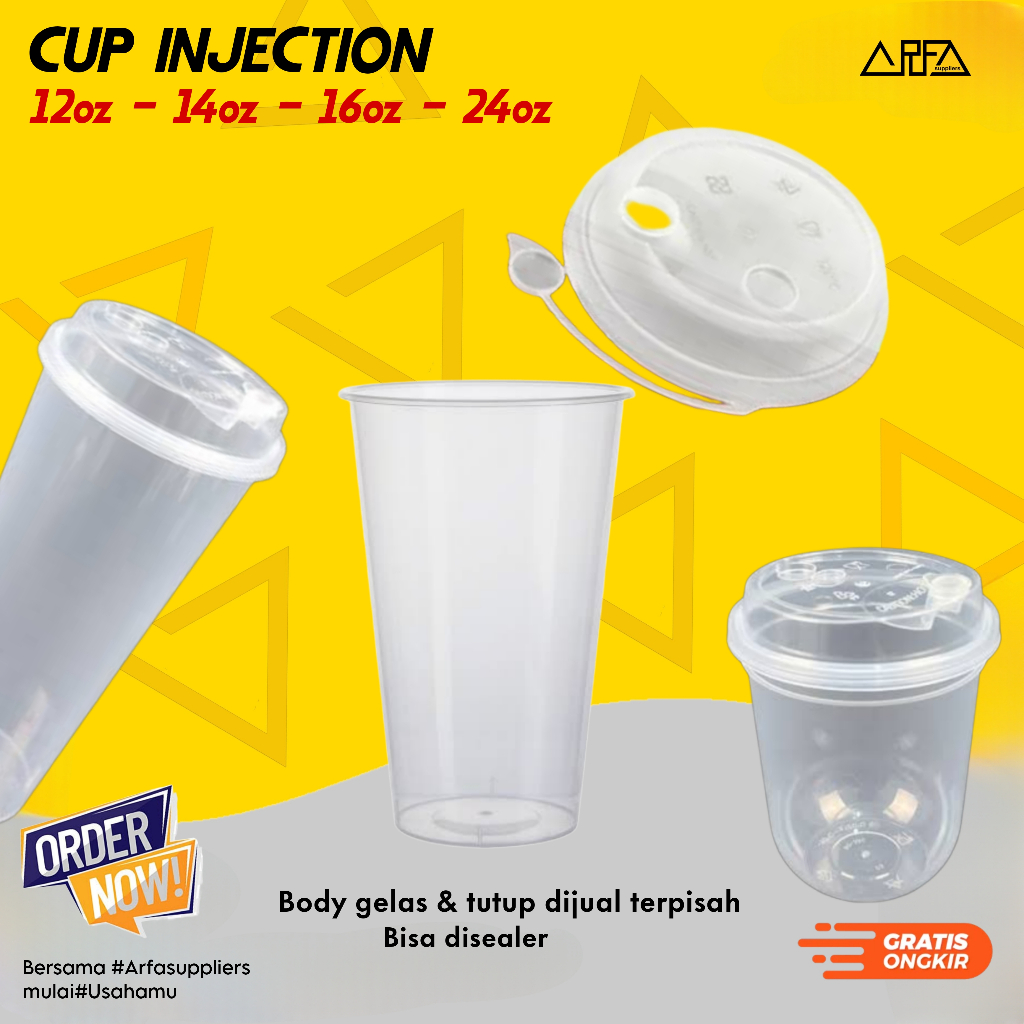 Jual Gelas Cup Injection 12oz 14oz 16oz 24oz | Shopee Indonesia