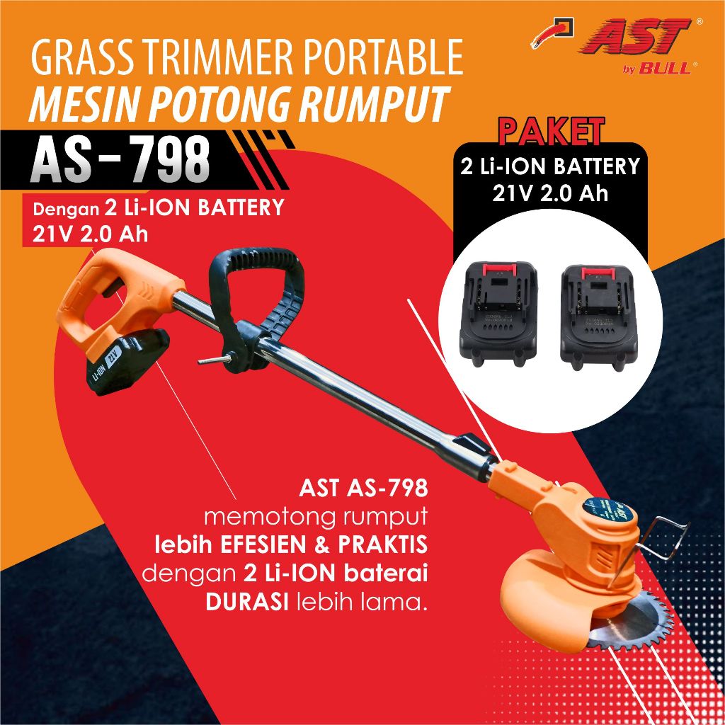 AST Grass Trimmer portable mesin pemotong rumput AS-798